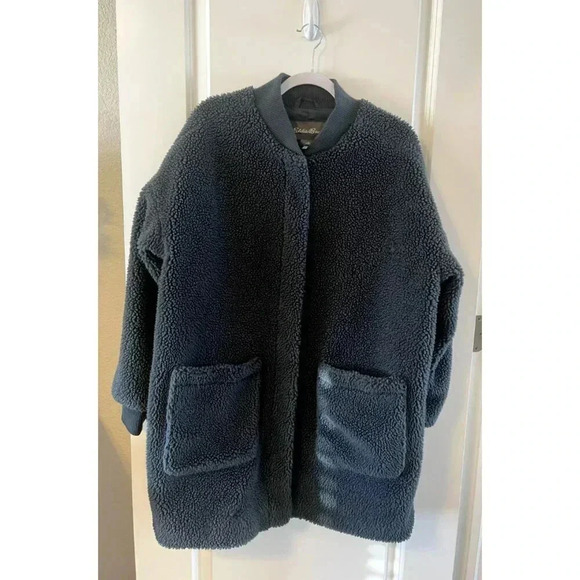 Eddie Bauer Women's Oversized Sherpa Fleece Parka Jacket COAT Dark Gray Size XL - Picture 4 of 10